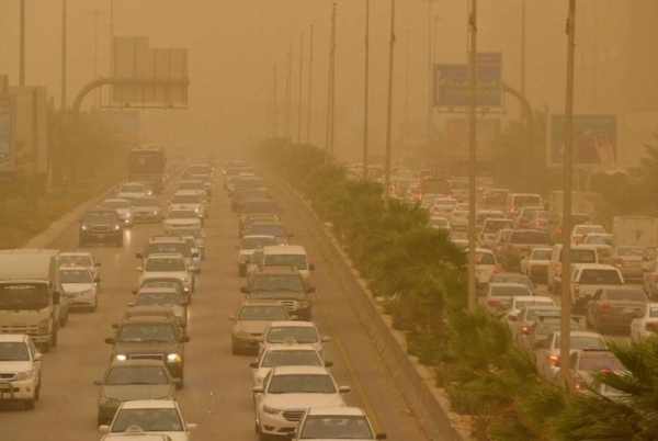 Sandstorm sweeping through Riyadh, Eastern Province