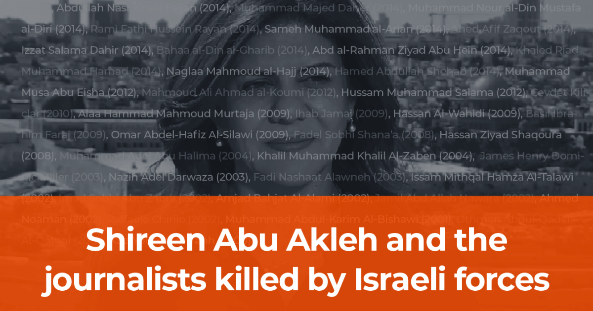 Shireen Abu Akleh and the journalists killed by Israeli forces