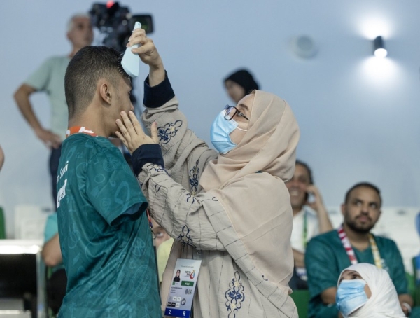 Victory becomes the sweetest for Al-Marzouki with a warm touch of motherly affection