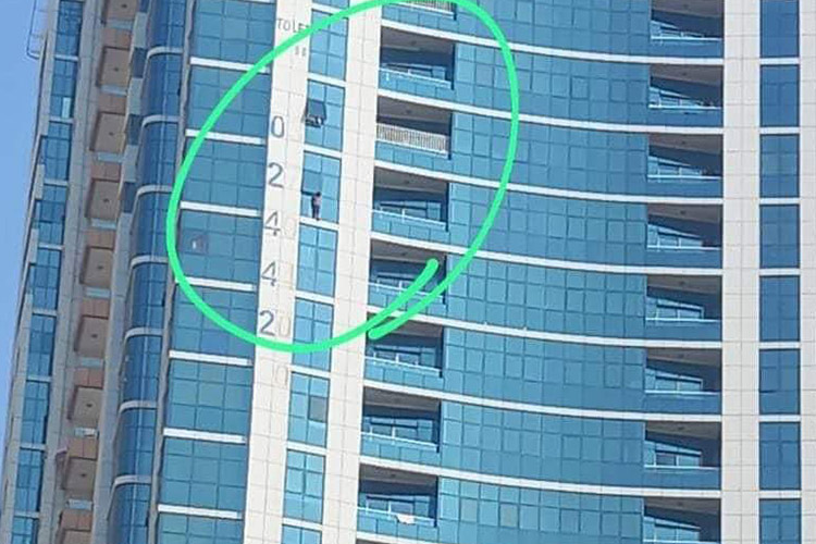 Sharjah Police Chief honours two people for rescuing a child dangling from 13th floor window