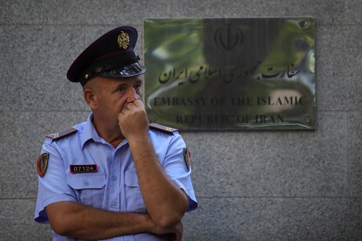 Iranian diplomats burn documents hours before leaving Albania