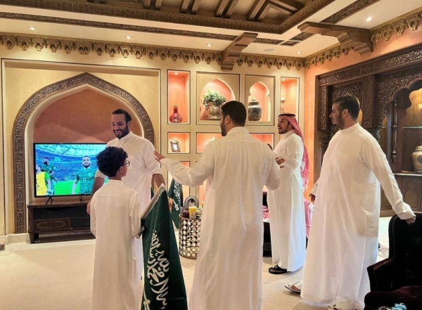 Crown Prince joins celebrations of Green Falcons’ historic victory