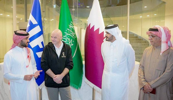 Prince Abdulaziz hosts world football leaders at Saudi House in Qatar