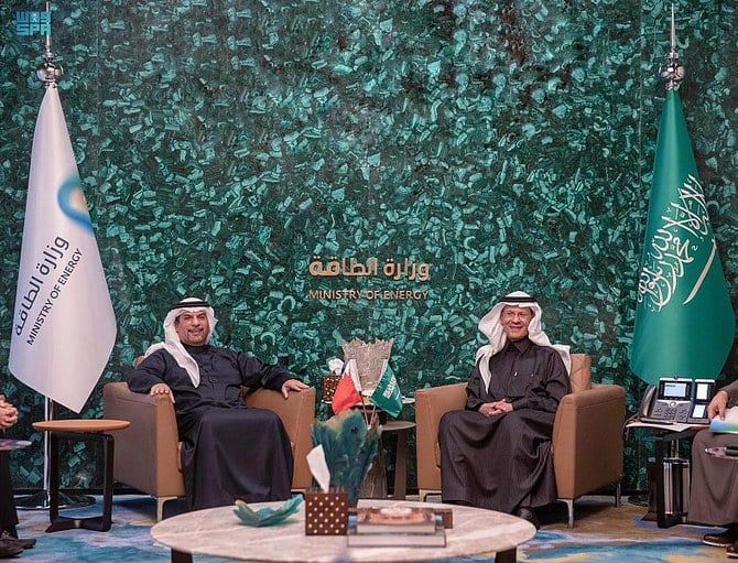 Saudi energy minister meets Bahraini minister of oil and environment