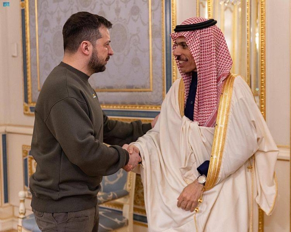 Zelensky meets Saudi FM, thanks him for Riyadh's support