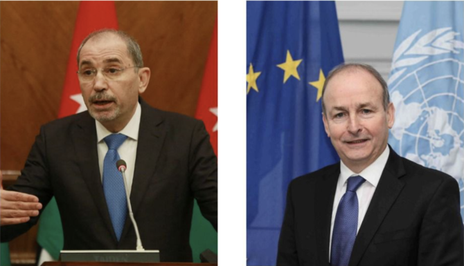 وزير الخارجية الأردني والأيرلندي يدعون إلى وقف فوري لإطلاق النار وتسليم المساعدات إلى غزة