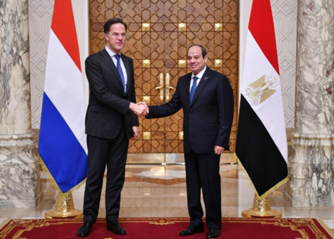 مصر کے السیسی نے ہالینڈ کے وزیر اعظم روٹے کے ساتھ جنگ بندی کے مذاکرات کے دوران رفح پر اسرائیلی حملے کے خلاف خبردار کیا