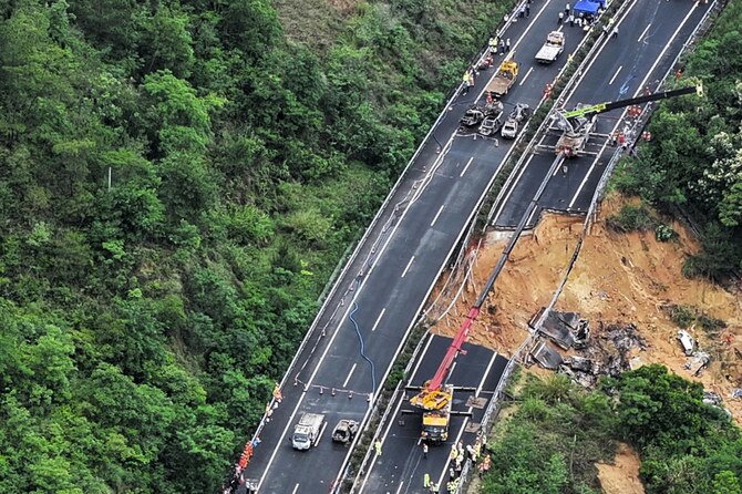 China Highway Collapse: 36 Dead, 30 Injured After Road Gives Way in Guangdong Province