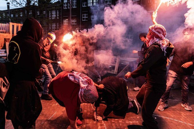 Dutch Riot Police Arrest 125 at Violent Pro-Palestinian Demonstration in Amsterdam